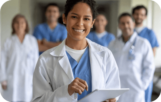 female physicians smiling